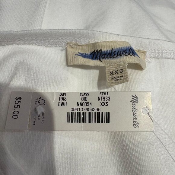 Madewell Ribbed Button-Front Cardigan Women's Size XXS Eyelet White NWT - Picture 4 of 5